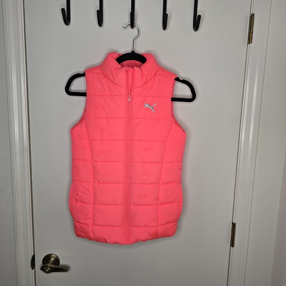 Puma Hot Pink Puffer Vest Size 10-12
